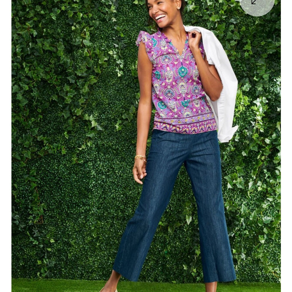Talbots ruffle trim shell - Picture 6 of 7